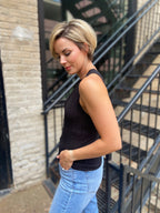 Elle Black Knit Tank Top