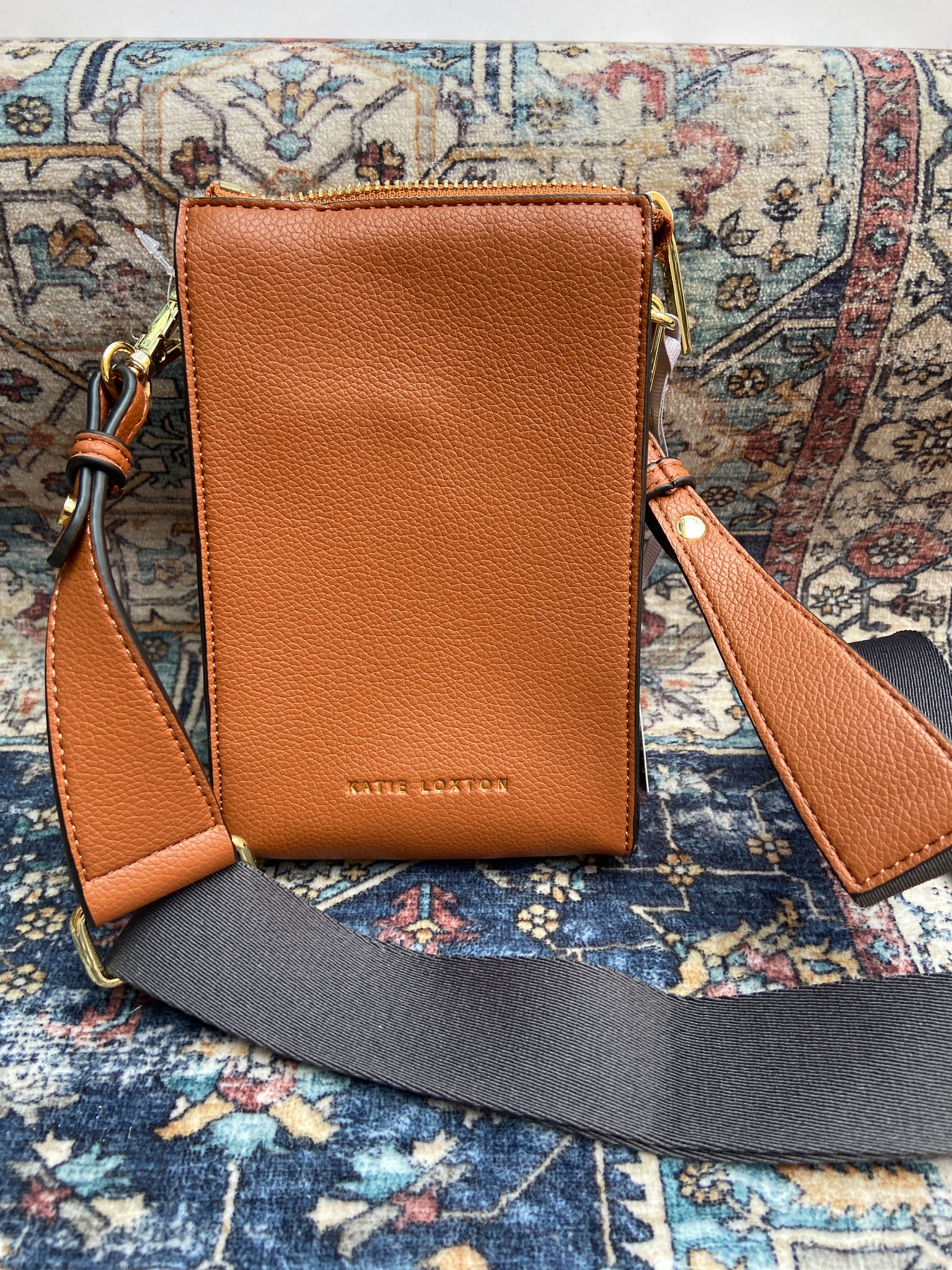 Lana Cognac Slim Crossbody Bag