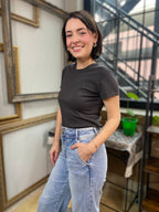 Hane Charcoal Cotton Short Sleeve T Shirt - MK Threads Boutique