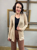 Blake Taupe Knit Sheer Cardigan - MK Threads Boutique