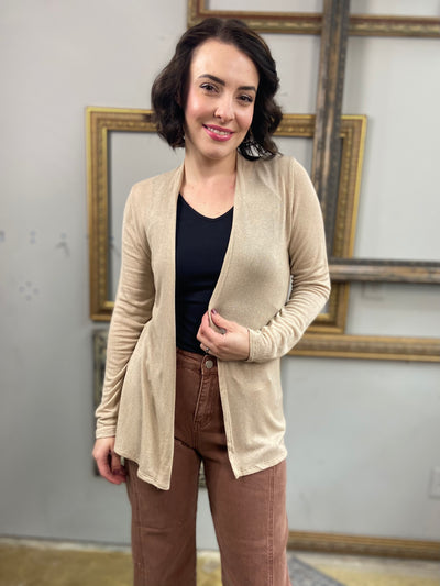 Blake Taupe Knit Sheer Cardigan - MK Threads Boutique
