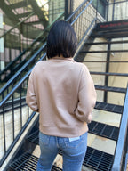 Nicolette Cocoa Scuba Half Zip Sweater