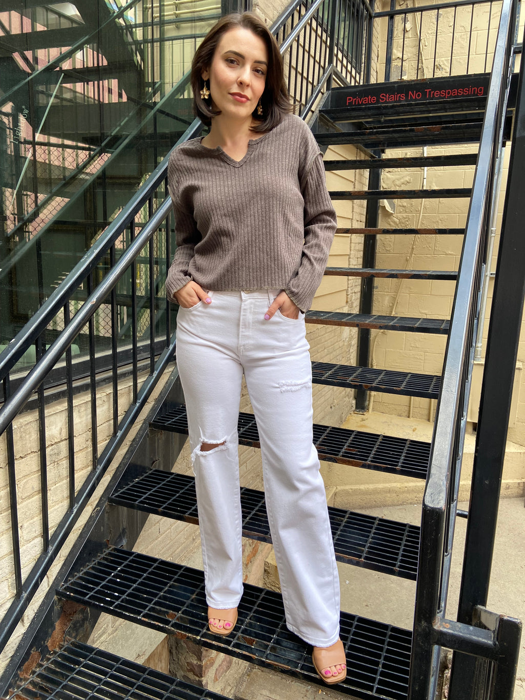 Ria Olive Light Weight Ribbed Sweater - MK Threads Boutique