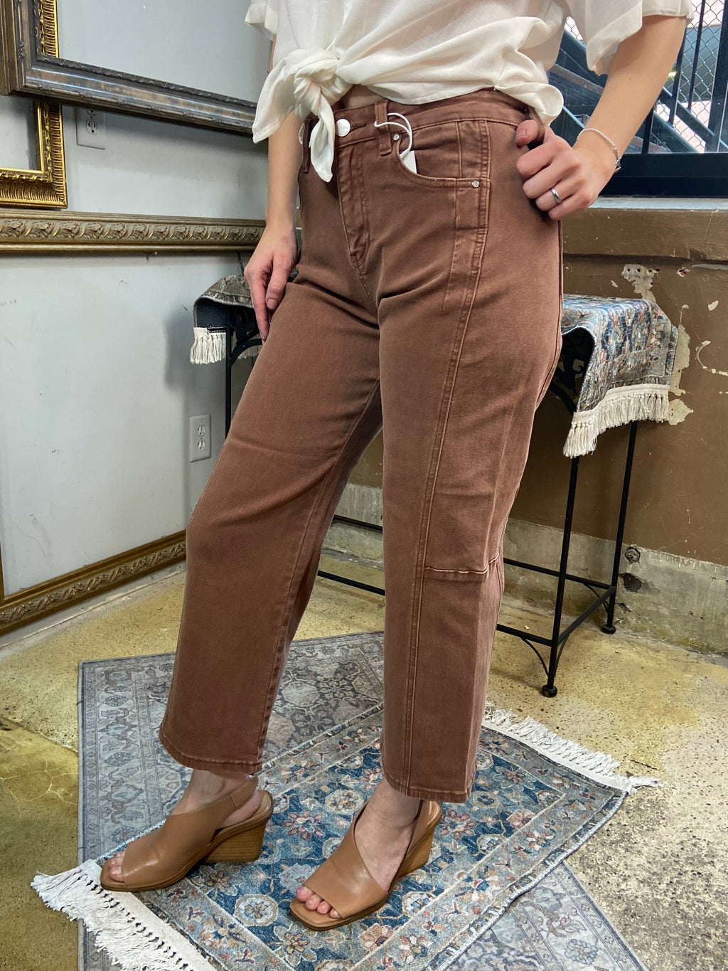 Ellie Brown High Waisted Cropped Risen Jeans - MK Threads Boutique