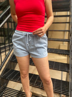 Eliane Blue Drawstring Shorts