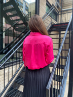 Alexi Hot Pink Silk Button up