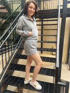 Sam Charcoal Gray Half Zip & Shorts Set - MK Threads Boutique