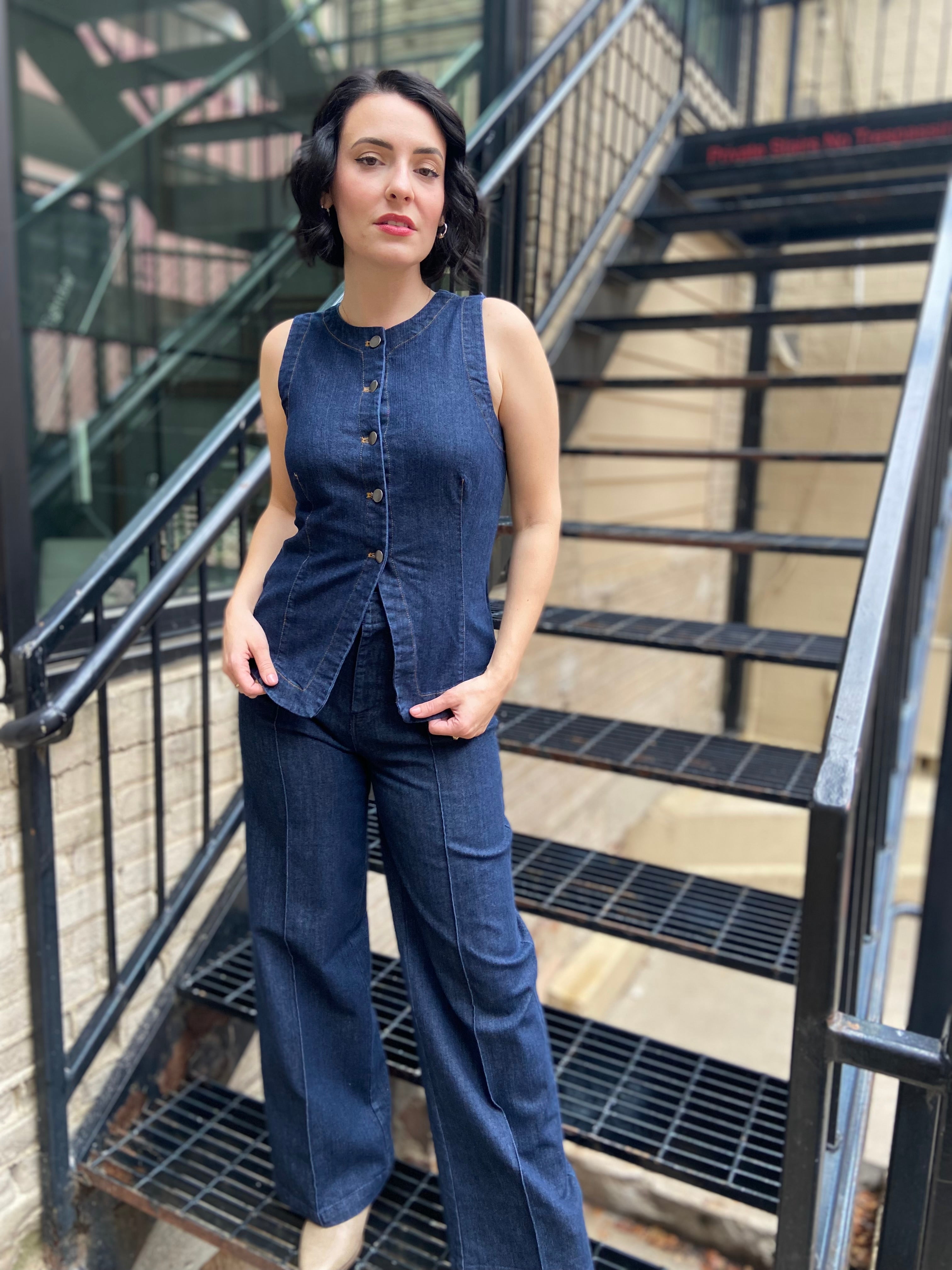 Bruce High Waisted Wide Leg Denim Jeans