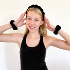 Spa Headband - Skincare Headband & Scrunchie Wristband Set: Mint