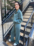 Nicolette Ash Jade Scuba Half Zip Sweater