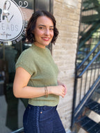 Ava Olive Short Sleeve Pocket Top