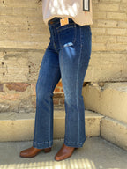 Goldie Dark Wash Ankle Bootcut Risen Jeans - MK Threads Boutique