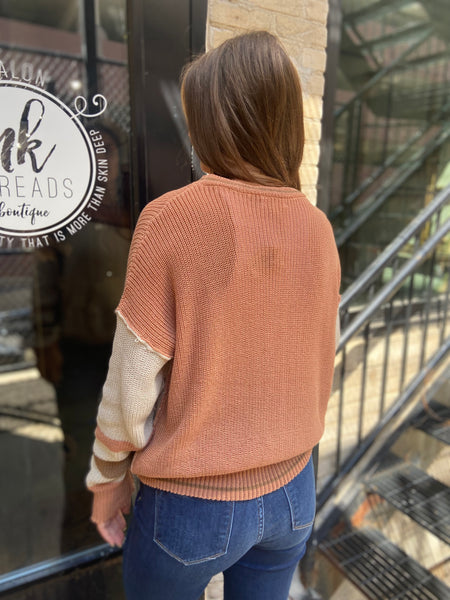 Leonie Rust Color Block Sweater