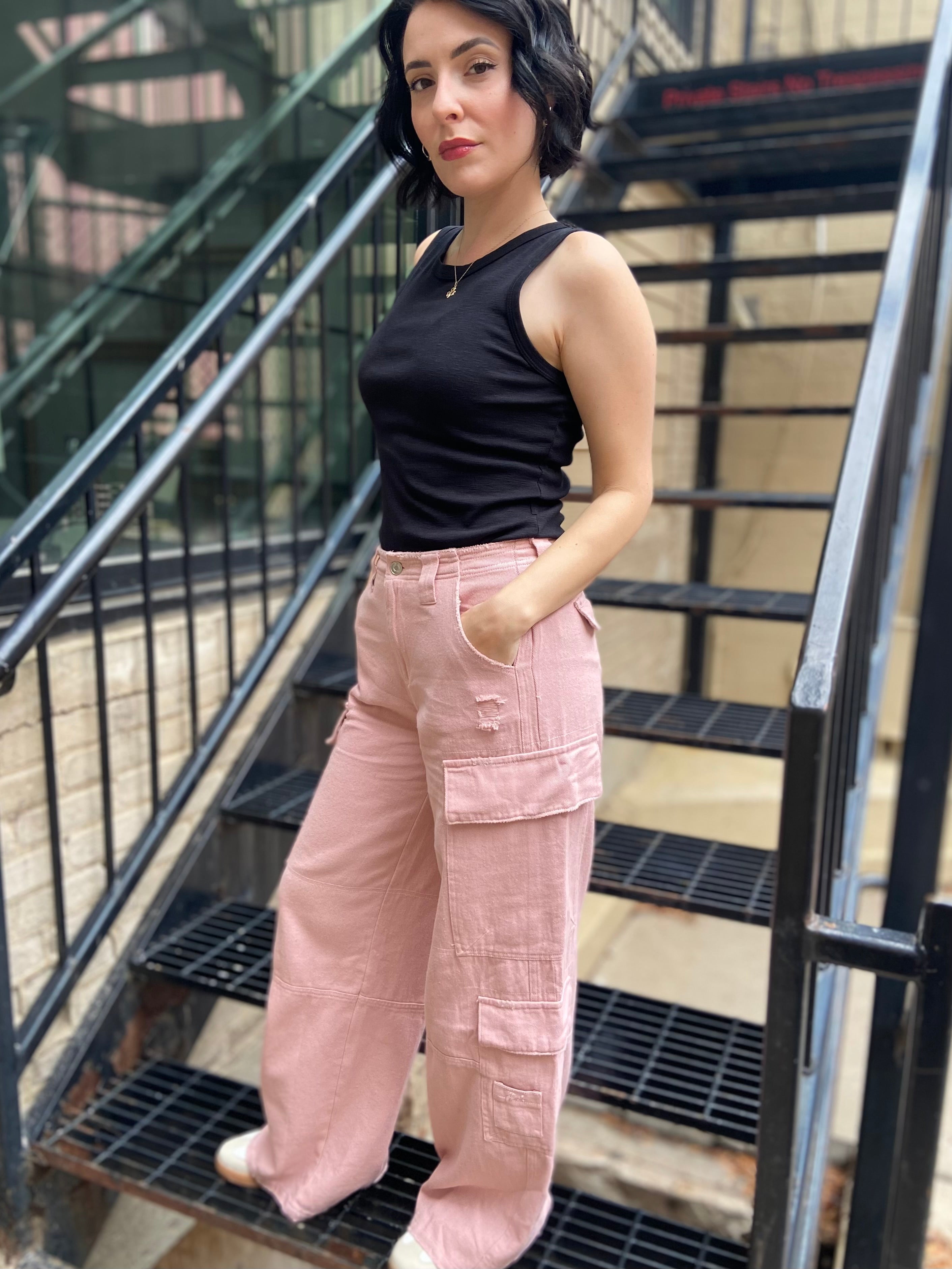 Henry Pink Cargo Pants