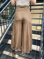 Kathy Brown Wide Leg Tiered Pants - MK Threads Boutique
