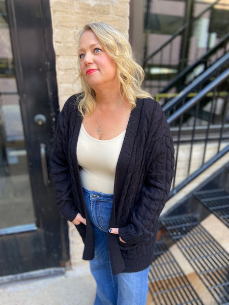 Vicki Black Plus Size Sweater Cardigan