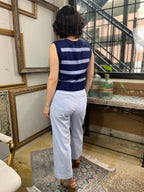 Wella Blue Stripe V Neck Sweater Vest - MK Threads Boutique