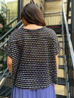 Della Black Colorful Oversized T Shirt - MK Threads Boutique