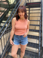 Lowen Sneak Peek Mid Rise Jean Shorts