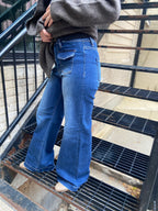Tris Dark High Rise Wide Leg Risen Jeans