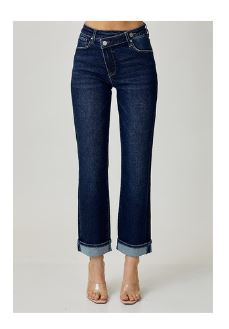 Kayla Plus Size Risen Cross Over Jeans