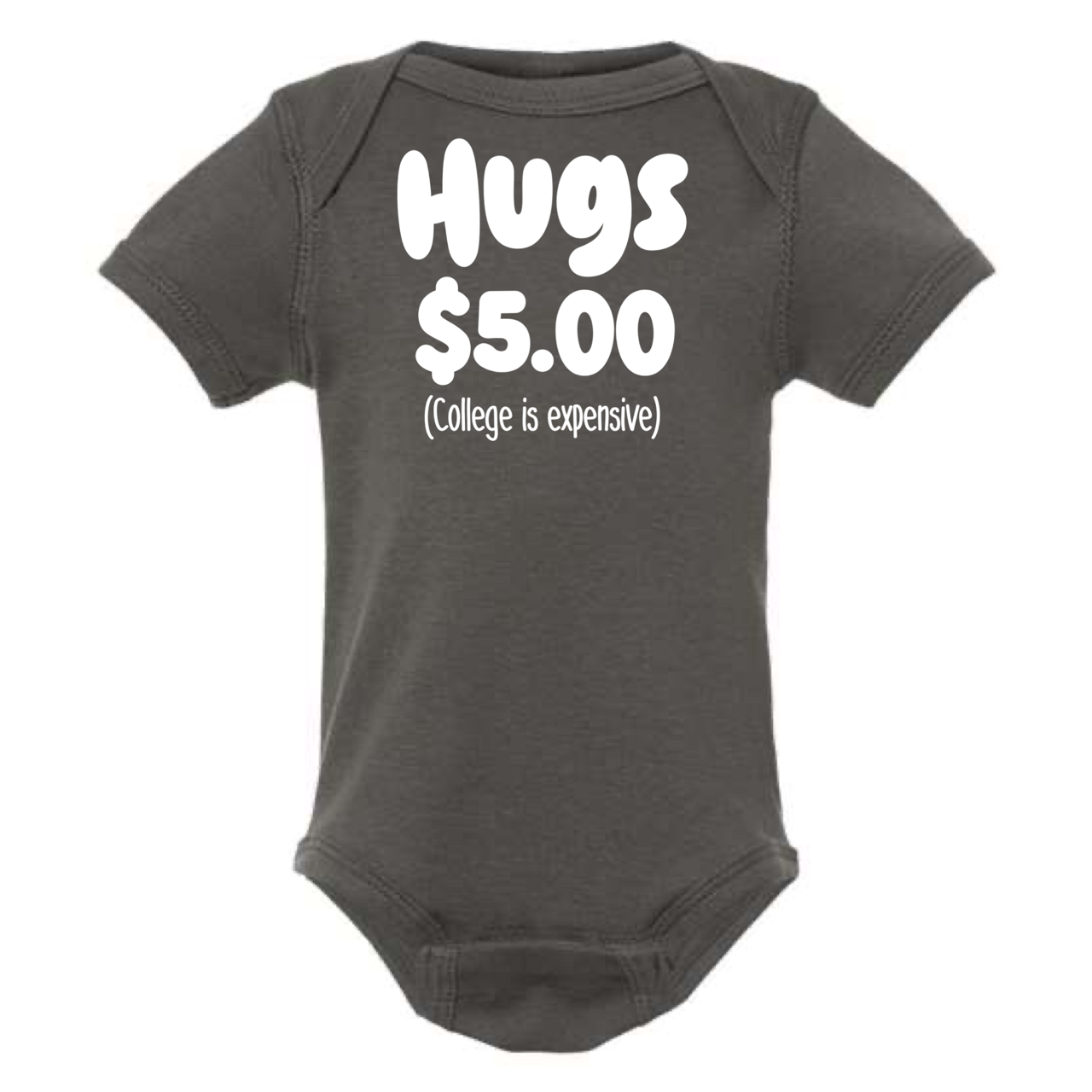 HUGS $5.00 BABY ONESIE : Black- 12 months