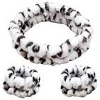 Spa Headband - Skincare Headband & Wristband Set: Leopard Print