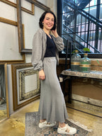 Olivia Gray Ribbed Crop Zip Up & Midi Skirt Set - MK Threads Boutique