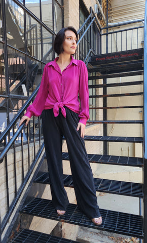 Sonia Magenta Long Sleeve Blouse