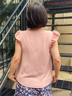 Bodhi Blush Flutter Sleeve Blouse