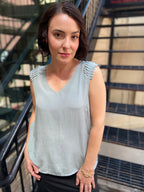 Victoria Sage Green Tank Top Blouse