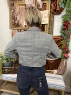 Ellen Black Plaid Cropped Blazer