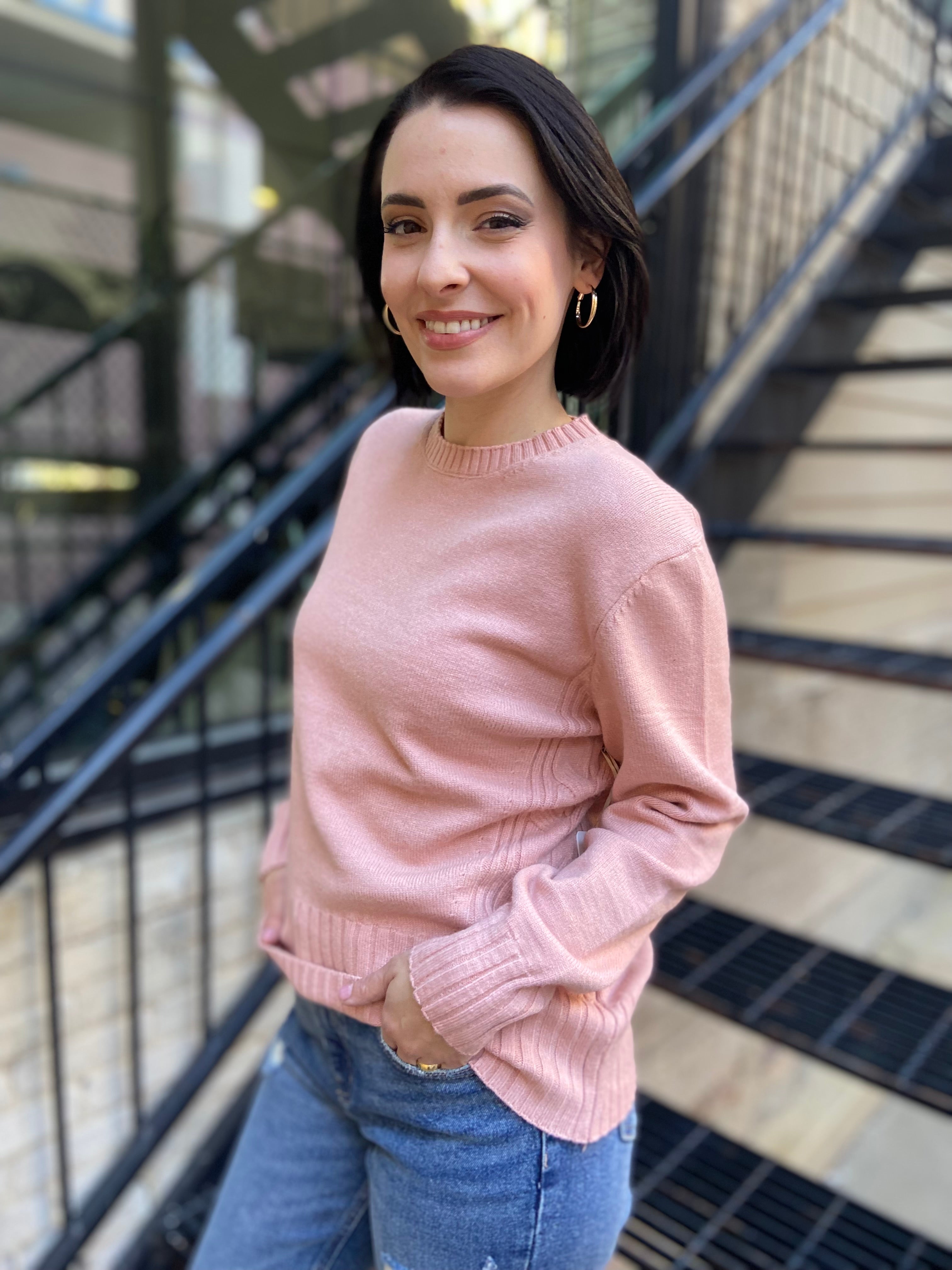 Annie Pink Knit Sweater