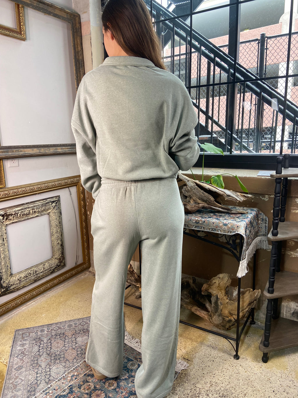 Morgan Sage Green Soft Half Zip Sweater