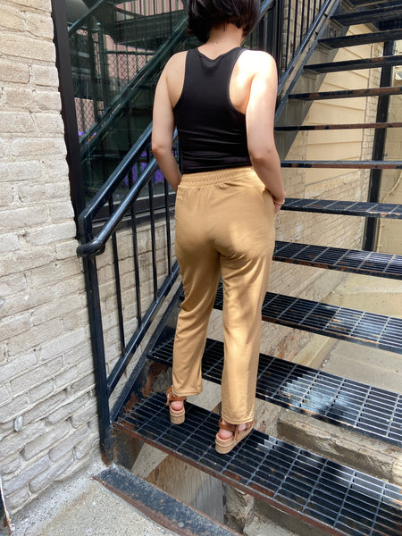 Alice Khaki Crepe High Waist Pants