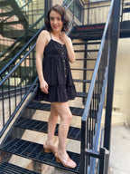 Katie Black Button Down Mini Dress - MK Threads Boutique