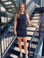 Introducing the elegant and exclusive Ventura Black Fitted Tank Dress. Show off your sophisticated style with this sleeveless, fitted dress that effortlessly hugs your curves. Perfect for any occasion, this dress is a must-have for any fashion-forward wardrobe.

Ventura Black Fitted Tank Dress
Sleeveless
Round Neck
Fitted