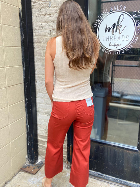 Elle Khaki Knit Tank Top