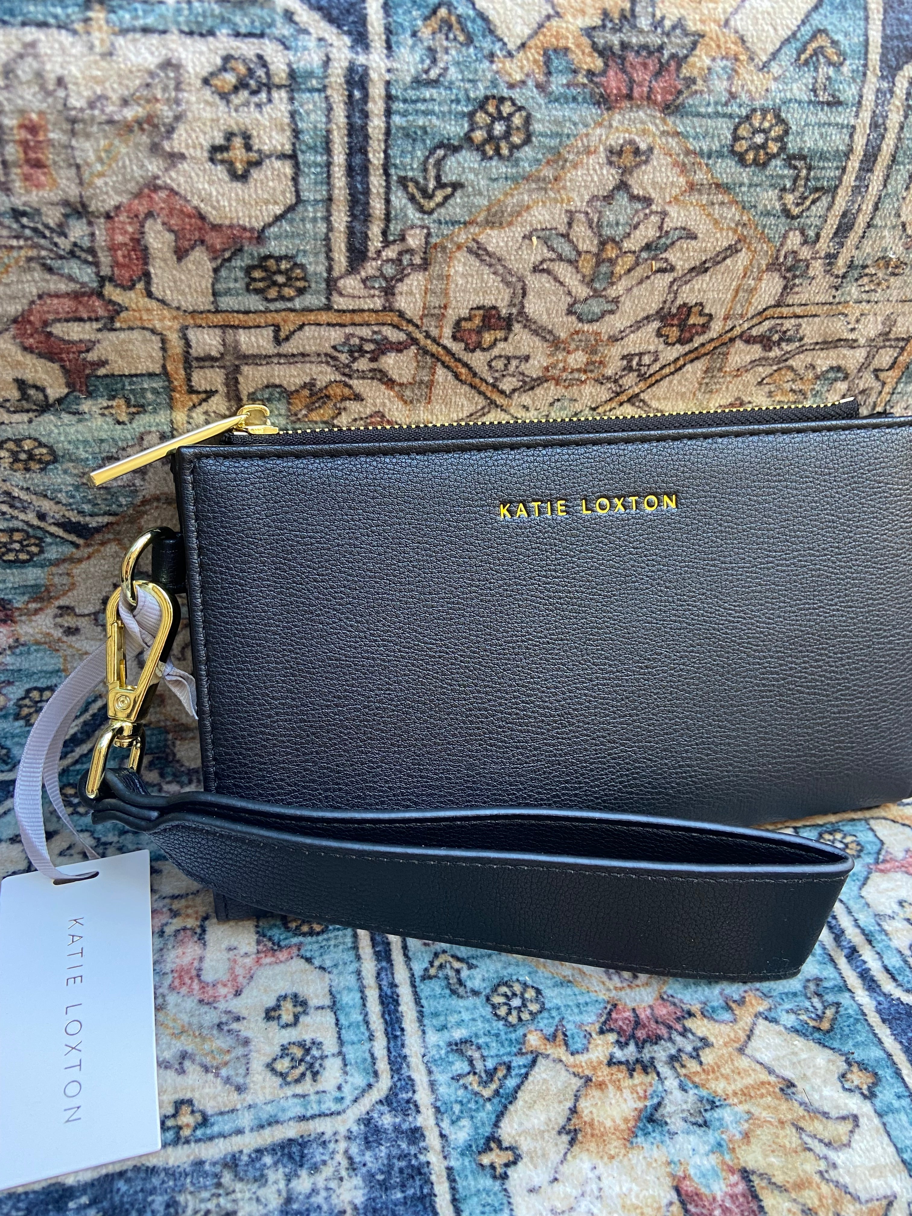 Zana Black Fold Out Wristlet Wallet Purse