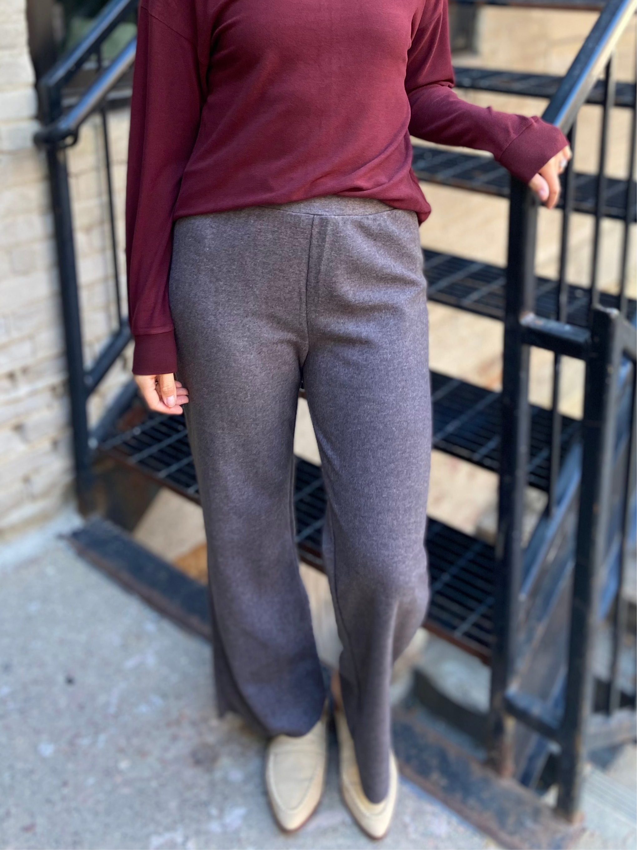 Ricardo Charcoal Elastic Waist Knit Pants