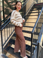 Stellie Brown Crinkle Drawstring Pants