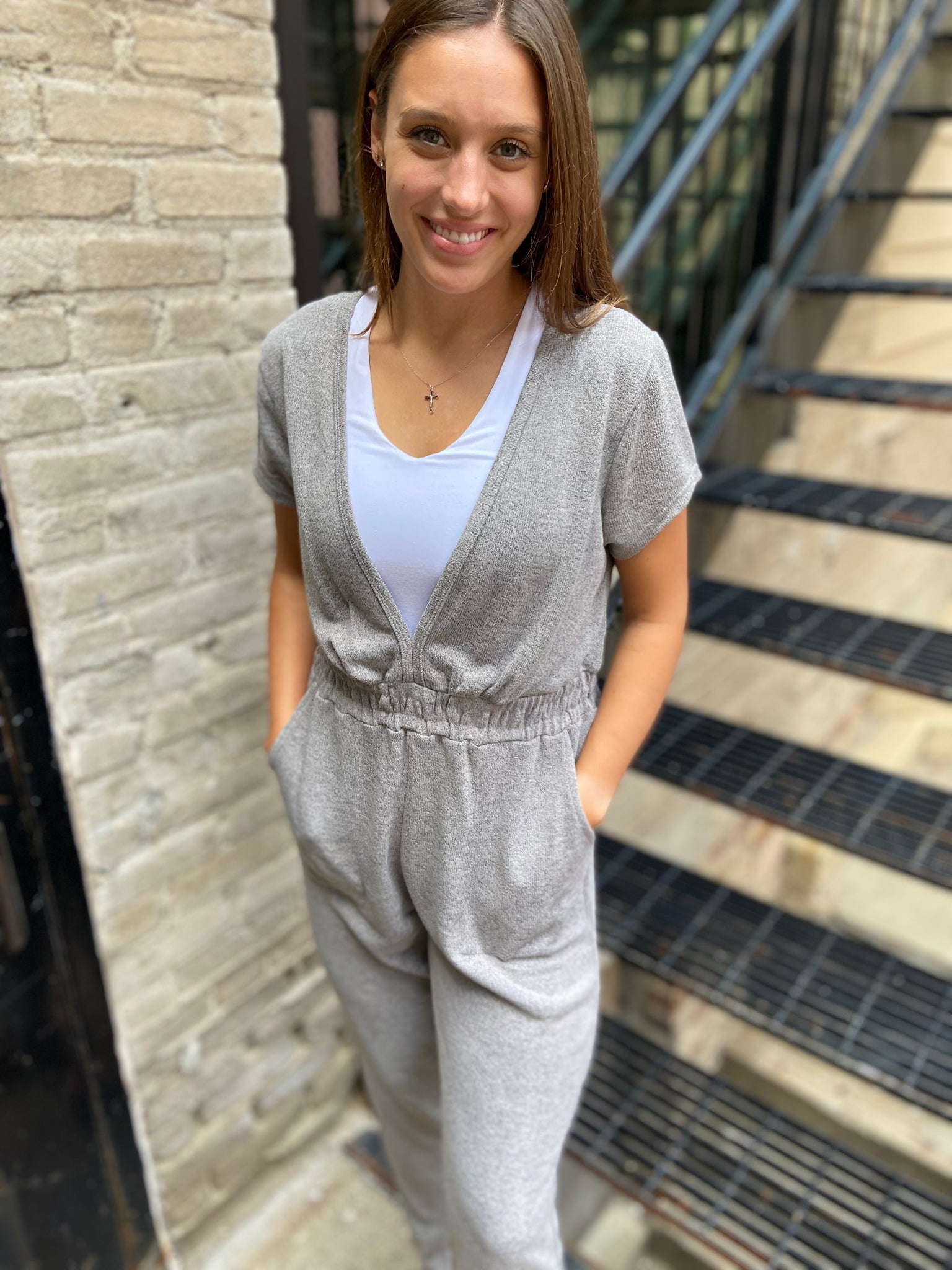 Jessie Warm Grey Jumpsuit