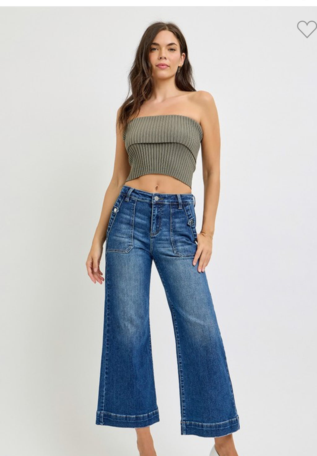 Josh High Rise Cropped Dark Wash Risen Jeans