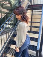 Abi Olive Front Tie Square Neck Top