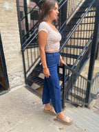 Eileen Dark Wash High Waist Wide Leg Cropped Jeans - MK Threads Boutique