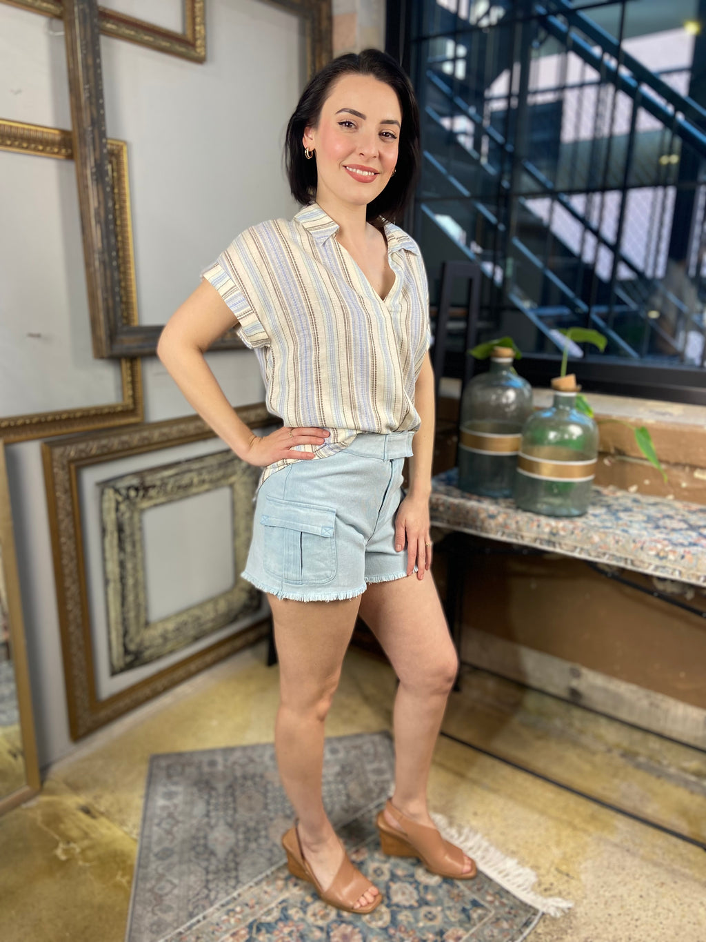 Esme Pale Blue Jean Shorts