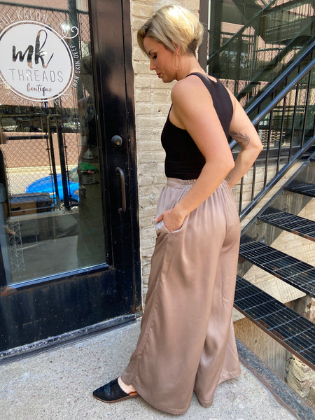 Sally CoCo Satin Wide Leg Pants