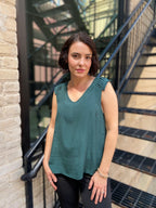 Victoria Hunter Green Tank Top Blouse