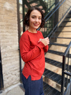 Izzy Burnt Orange Long Sleeve Sweater