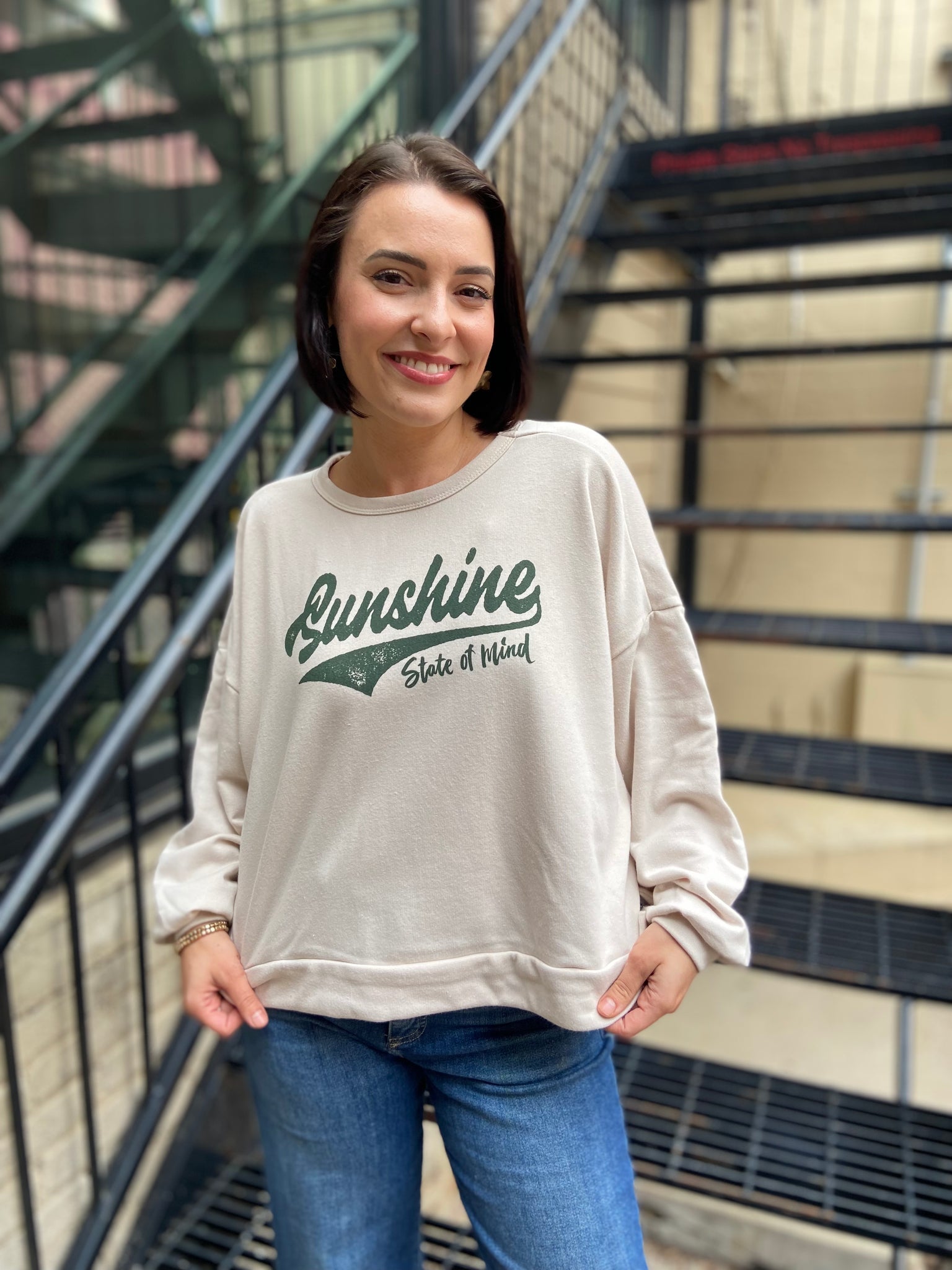 Sunshine State Of Mind Beige Cropped Sweater